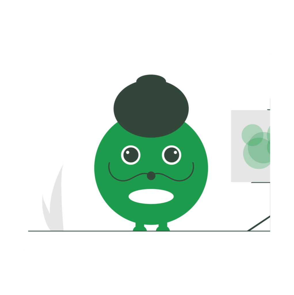 Green cartoon character symbolizing suppressed emotions turning into hidden pain.