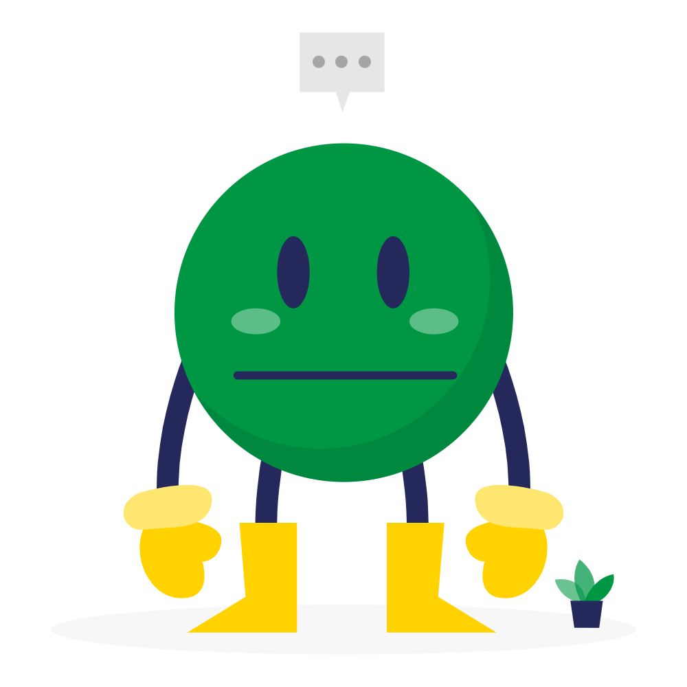 Illustration of a green face character with a flat expression and thought bubble, symbolizing how modern medicine overlooks the hidden weight of unspoken emotions on the body.